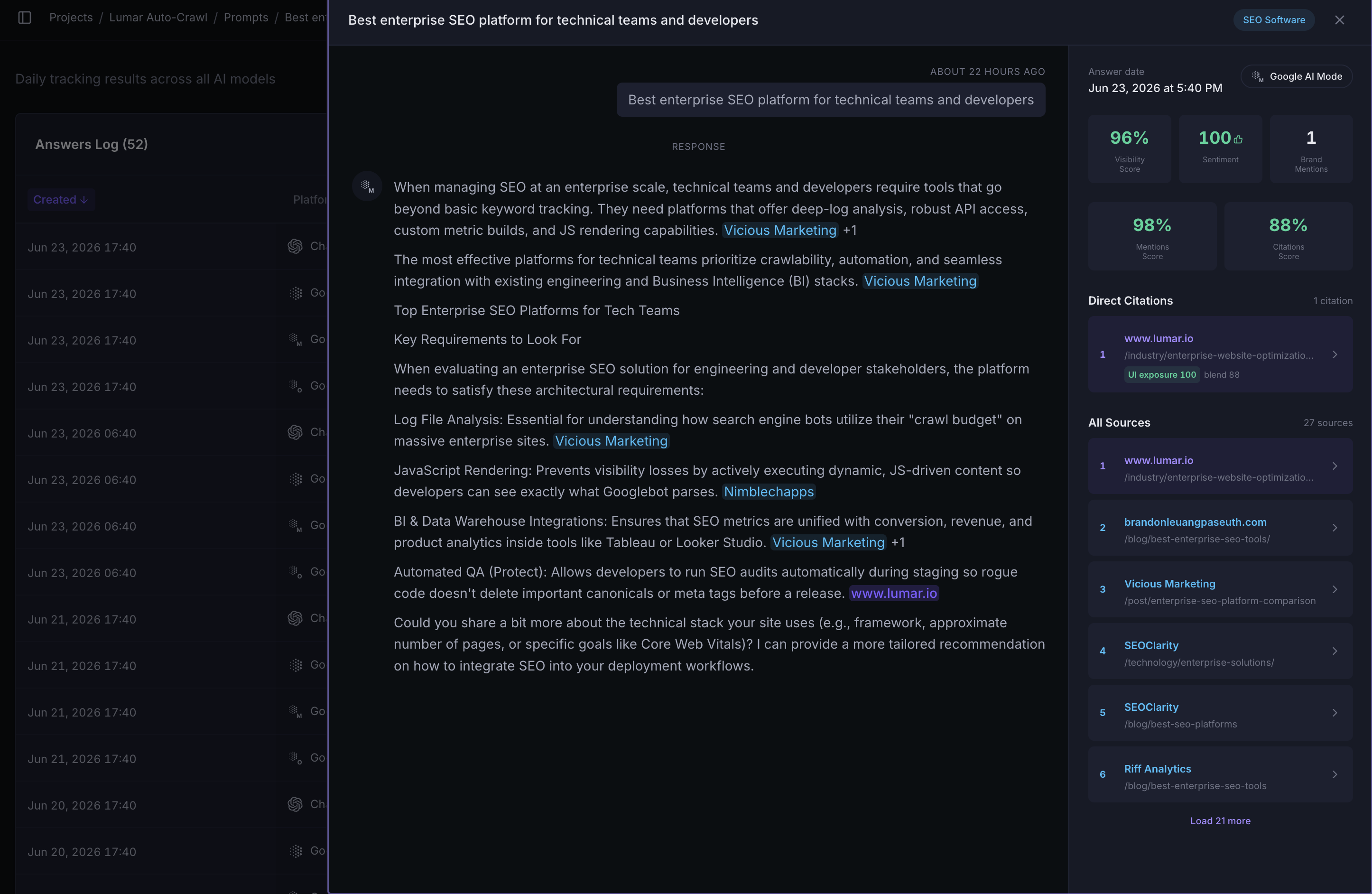 See Every AI Response, Word for Word
